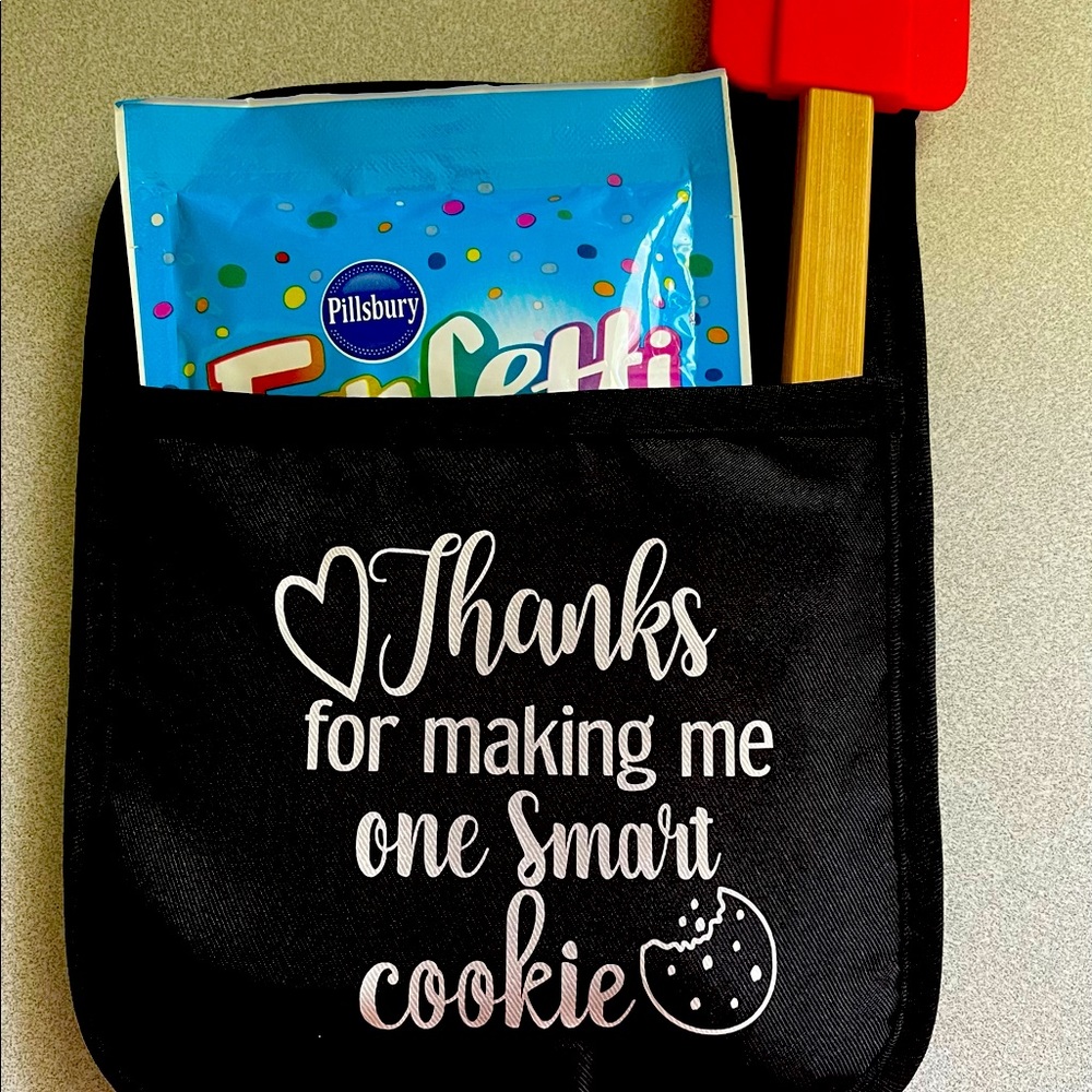 Cute potholder mitt with spatula and cookie mix for that special teacher!